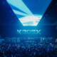 KODEX TERMINAL stage at XOX Arena in Kuala Lumpur, featuring the KODEX logo across the main screen, overhead LED panels, and a large crowd.