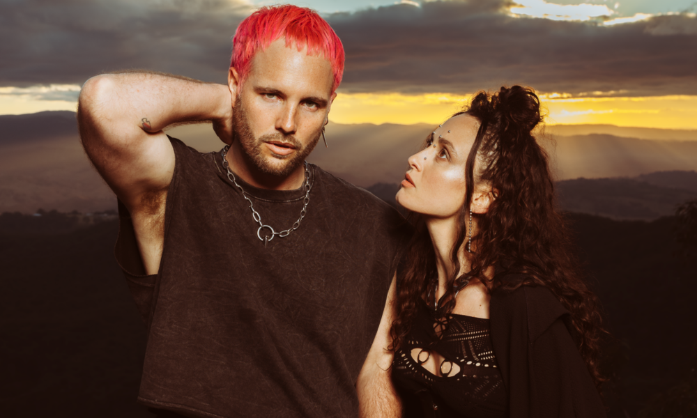 What So Not and Alina Pash pictured together for their Kyiv documentary and rooftop performance project in Ukraine.