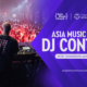 Asia Music Event and Tomorrowland Academy DJ Contest graphic showing a DJ performing in front of a large crowd.