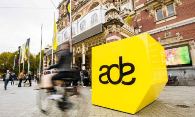 Amsterdam Dance Event branding outside a venue in Amsterdam ahead of ADE 2026 and its 30th anniversary edition.