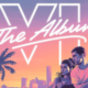 Grand Theft Auto VI: The Album artwork featuring a Vice City sunset, palm trees and the game’s two main characters