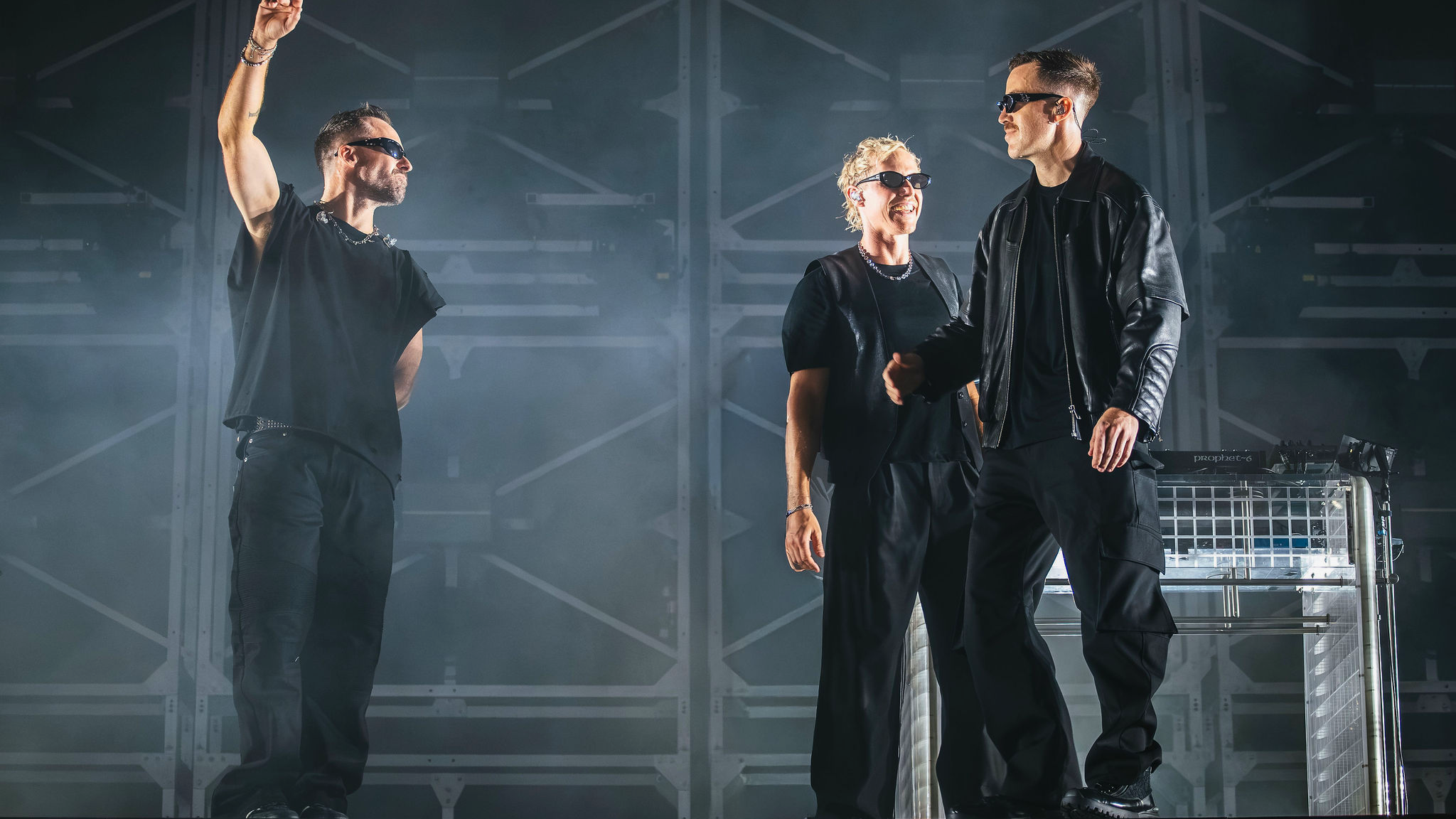 RÜFÜS DU SOL performing together on stage during the Inhale / Exhale World Tour