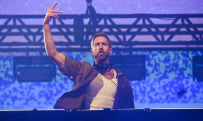 Calvin Harris performing behind the DJ booth on Palco Mundo at Rock in Rio 2026