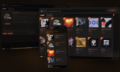 Promo Push, who offer Dance radio promotion and Spotify playlist promotion, with an orange gradient P icon above white Promo Push lettering on a black background