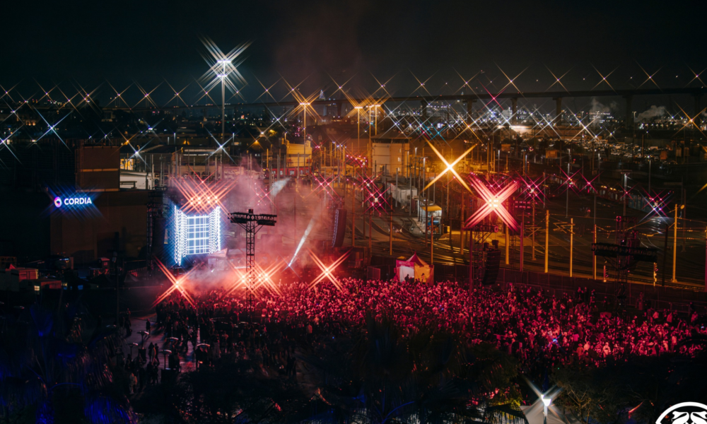 PROPER NYE/NYD crowd at Petco Park in San Diego during a nighttime electronic music performance