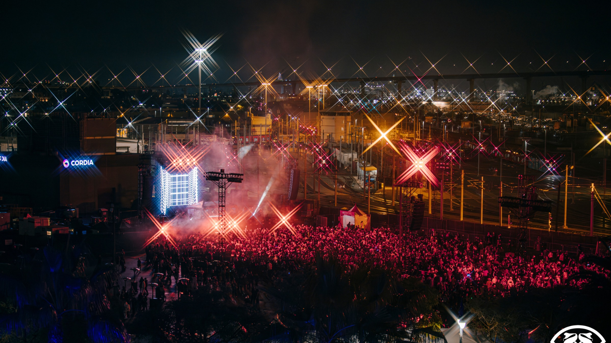 PROPER NYE/NYD crowd at Petco Park in San Diego during a nighttime electronic music performance