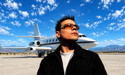 ATB standing in front of a private jet for the 28th anniversary of his trance classic 9 PM
