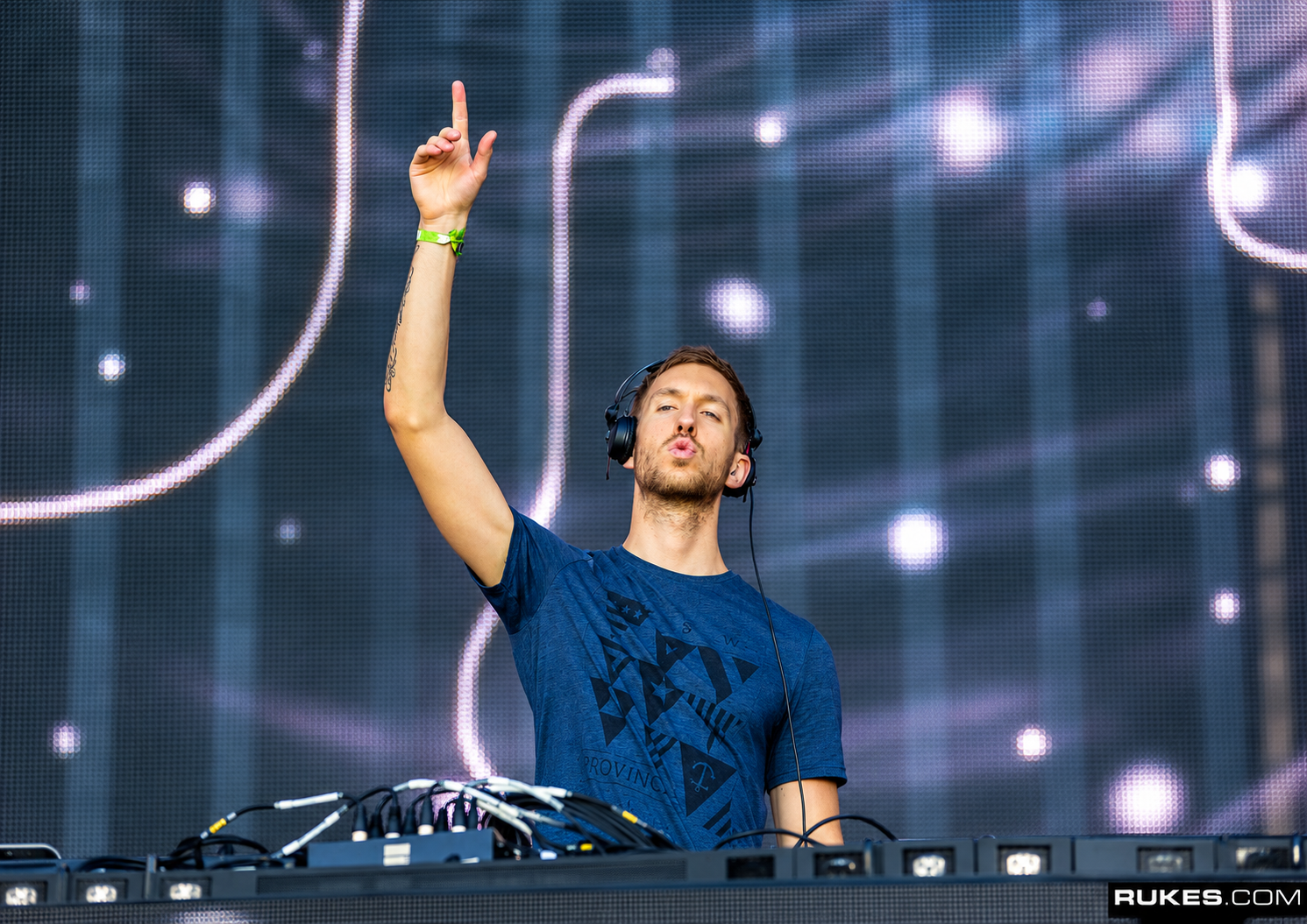 Calvin Harris performing on stage during a live show