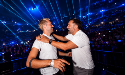 Marlon Hoffstadt and David Guetta on stage in front of a large crowd, featured in New EDM Friday Oct 9