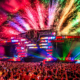 Ultra Taiwan Mainstage surrounded by fireworks and lasers as a large crowd watches the festival in Taipei
